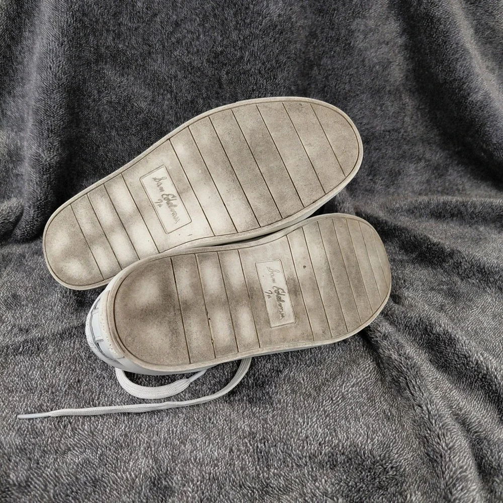 Sam‎ Edelman Ethyl Leather Low Top Sneakers White Women's Size 7.5M